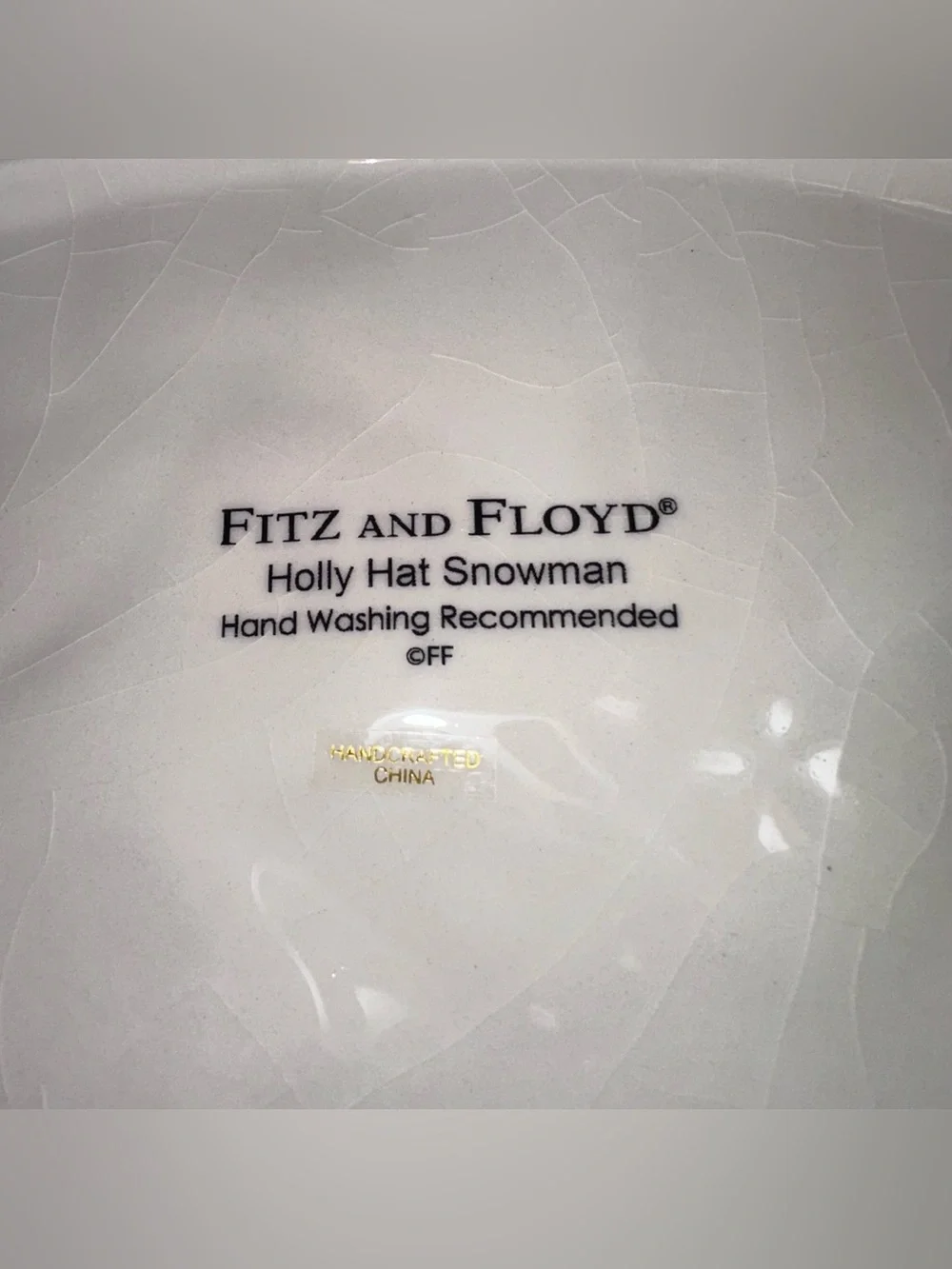Fitz and Floyd Holly Hat Snowman 'Sing with Joy' Holiday Platter serving dish
